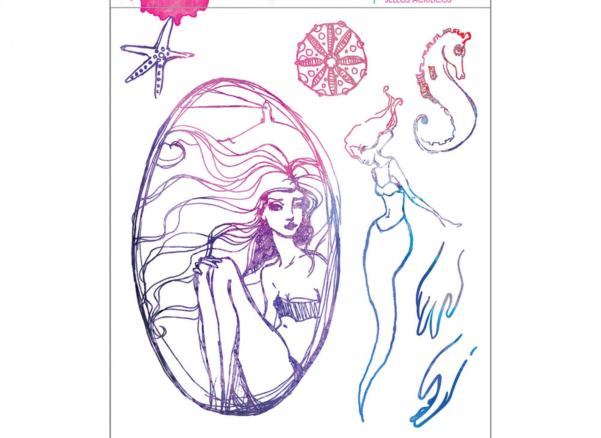 Mermaid Moves Stamps | mermies & seahorses