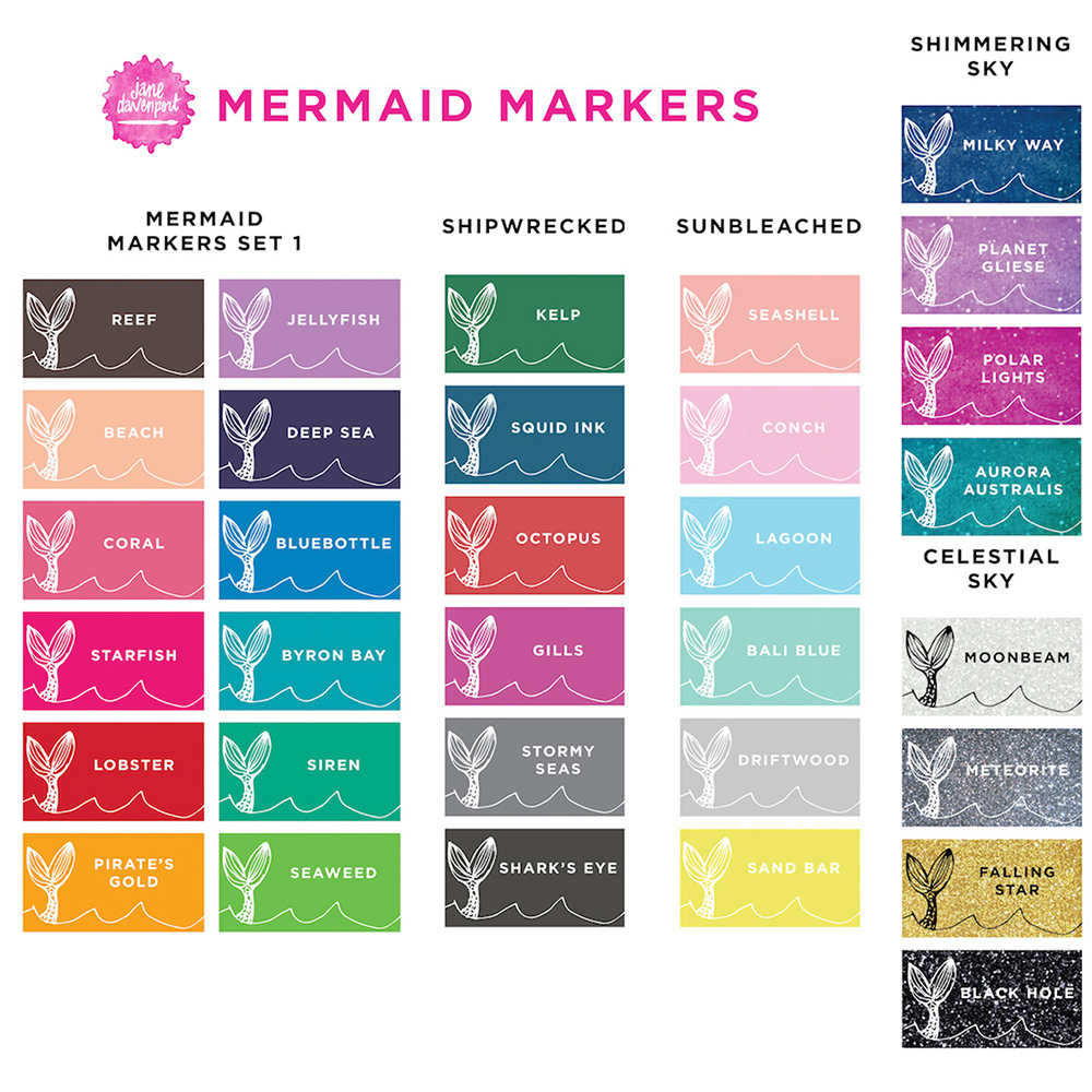 Mermaid Markers | Shipwrecked Set | Deep & Dark inks - Image 5