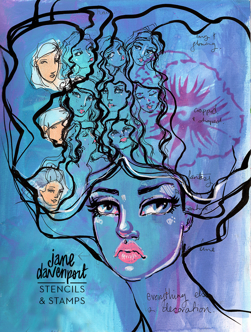 Flower Girl Stencils | set of 3 faces & blooms!