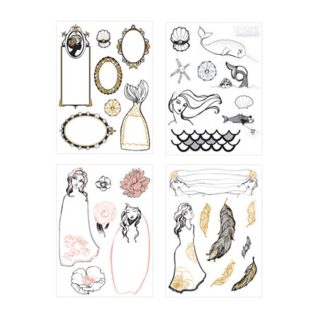 Colorist Stickers | Illustrated sticker pad with foil highlights