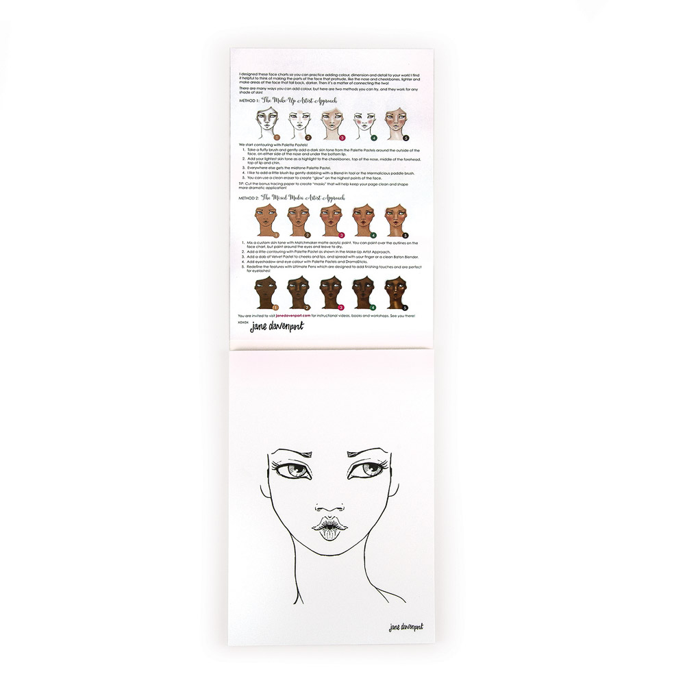 Face Charts | illustrated Paper Pad to practice your shading - Image 5