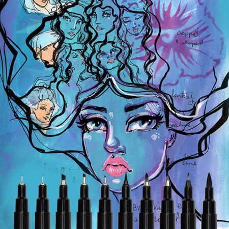 Finishing Line | 10 Expressive pens | black, waterproof, archival