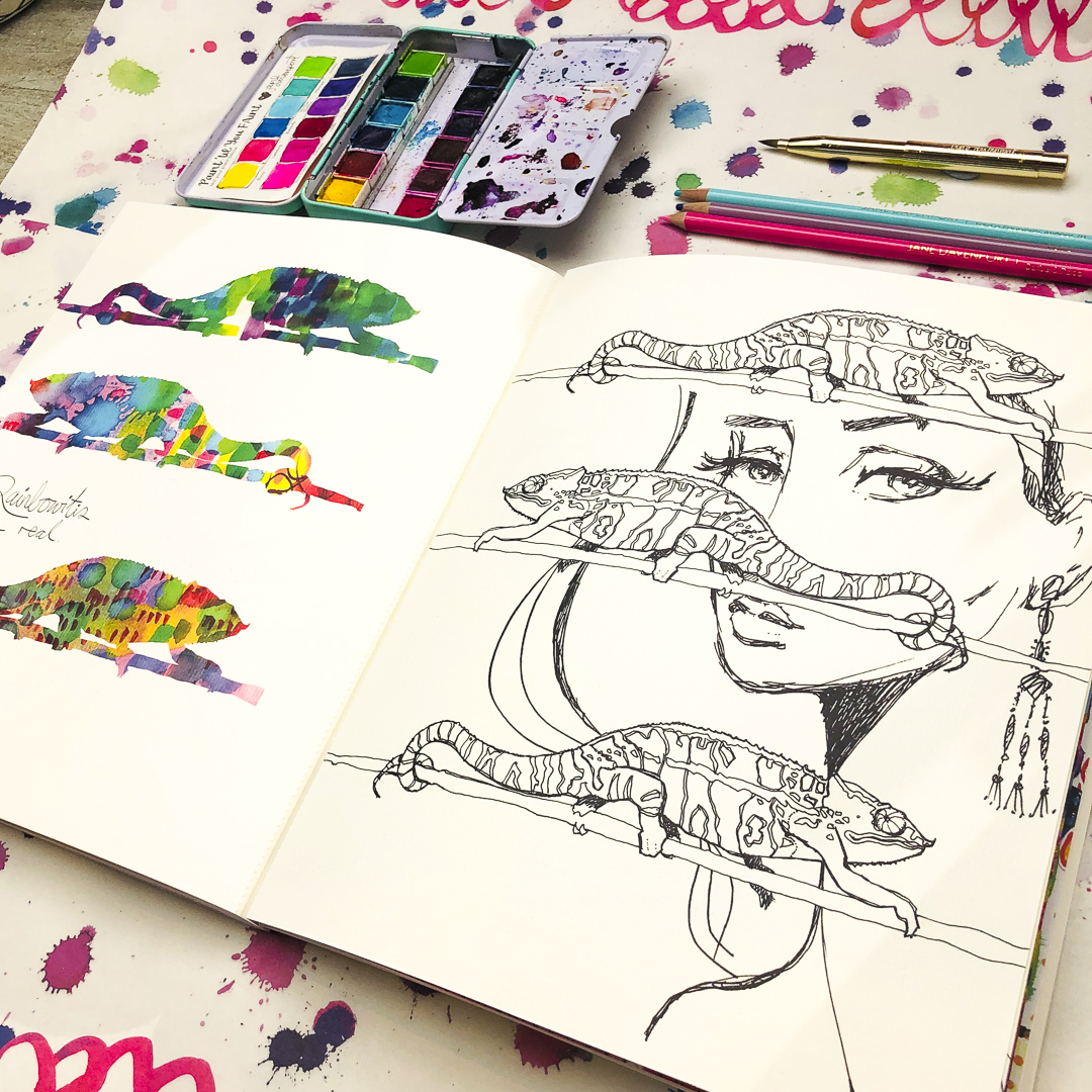 Whimsical & Wild | happy girls & their animal friends for you to colour! - Image 2