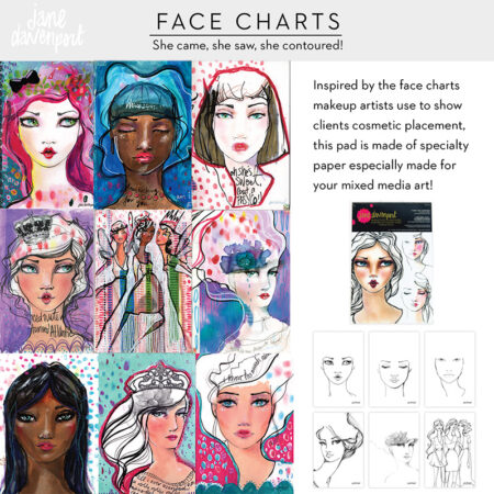 Face Charts | illustrated Paper Pad to practice your shading