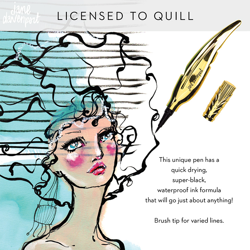 Licensed to Quill pen | Black, waterproof brush nib