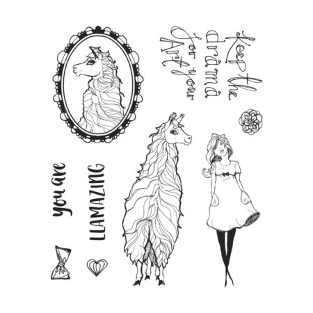 Whimsical & Wild Llama Drama Stamp