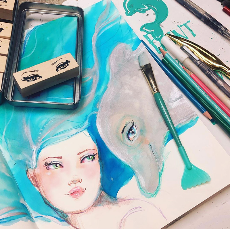 Mermaid Tail Contour Brushes | suitable for any media! - Image 2