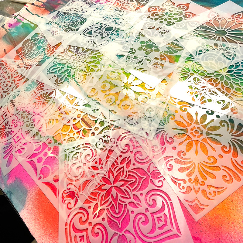 Mandala Mega Value Stencil Sets! | create instant background fanciness! - Image 7