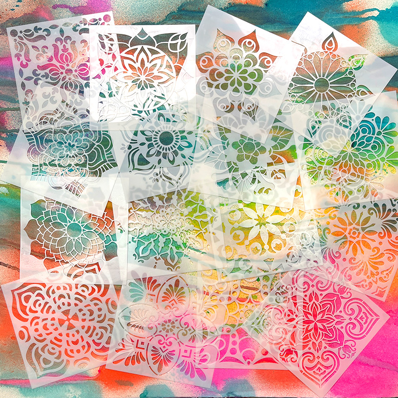 Mandala Mega Value Stencil Sets! | create instant background fanciness! - Image 6