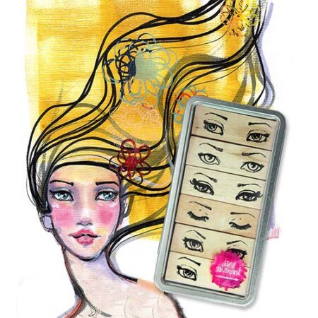 Tin of Glances | wooden block stamps of gorgeous eyes!