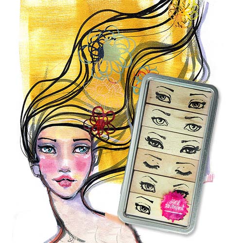 Tin of Glances | wooden block stamps of gorgeous eyes!