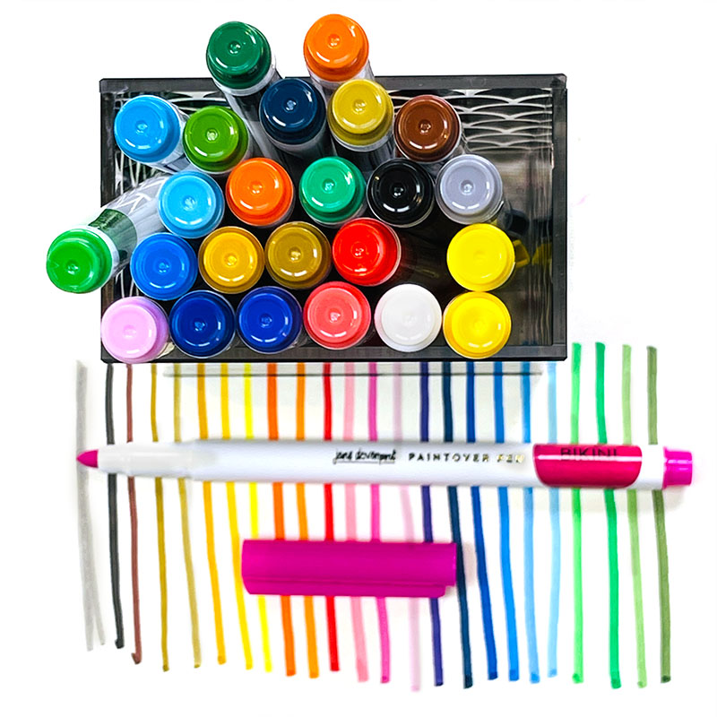 'Day at the Beach' Paint-Over Pens | 24 no-shake ink colours - Image 5