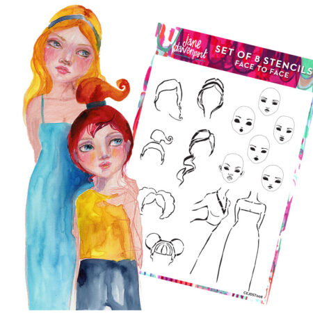 Face to Face Layering Stencil | multiple faces, hair & figures