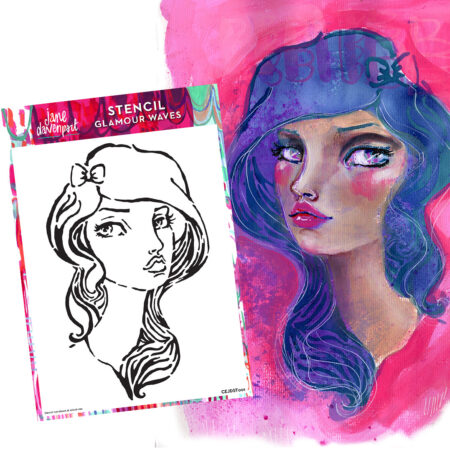 Glamour Waves Stencil | Whimsical artwork by Jane Davenport