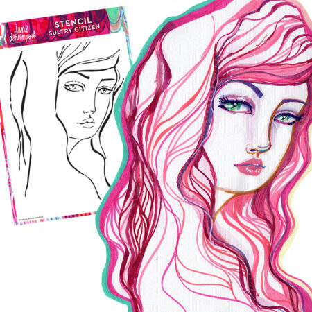 Sultry Citizen Stencil || Whimsical artwork by Jane Davenport