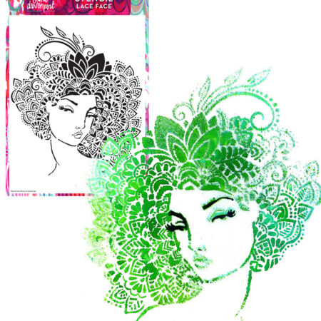 Lace Face Stencil | Whimsical girl by Jane Davenport