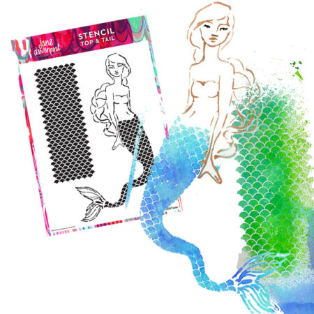 Top & Tail Stencil | mermaid & scales for backgrounds