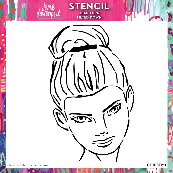 Tilted Down | Head Turn stencil