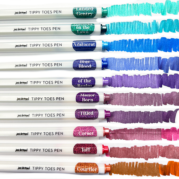 'Lords & Ladies' Tippy Toes Pens | Metallic brush tip pens
