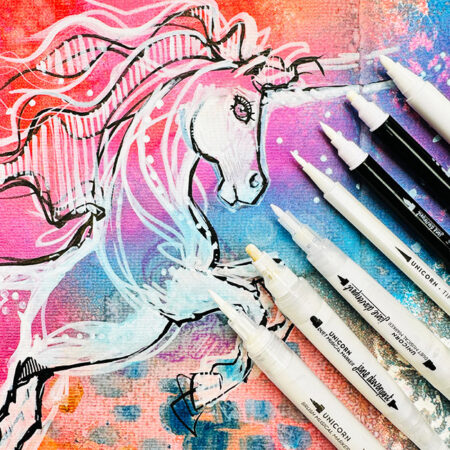 Unicorn Paint Pens | Opaque white ink, 7 different nibs!