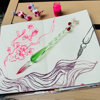 'TentÅmushi' Glass Dip Pen | Cherry blossom magic! - Image 2